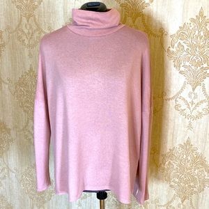 Lucky Brand Soft Pink High Low Turtleneck Top XS